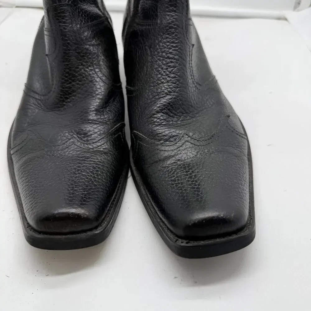 Donald J. Pliner Dallas Black Mens 11 Pebbled Leather Ankle Zip Dress